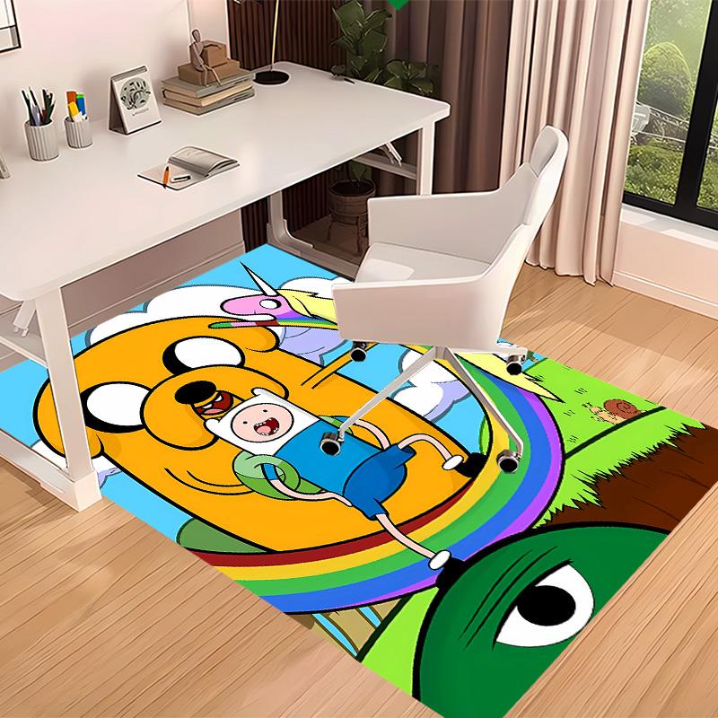 Adventure Time Printed Absorbent Washable Carpet, Non-Slip Bathroom Mats, Kitchen Rugs, Yoga Mat,Living Room Entrance, Camping Picnic Rugs