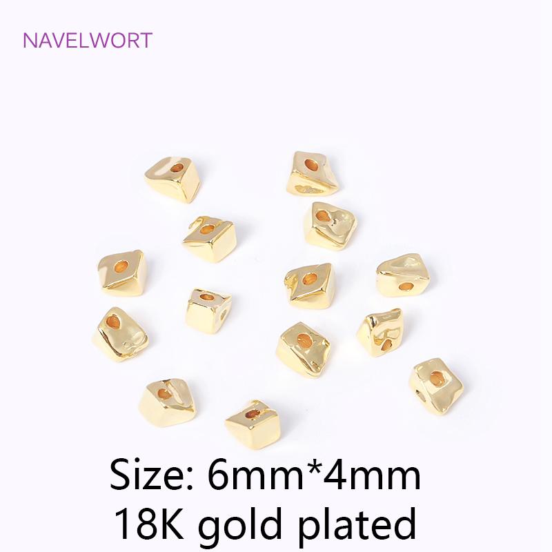 

18K Gold Plated Brass Bulk Beads Irregular Spacer Beads Separators For Jewelry Making DIY Bracelet Necklace Findings Wholesale 20 pieces