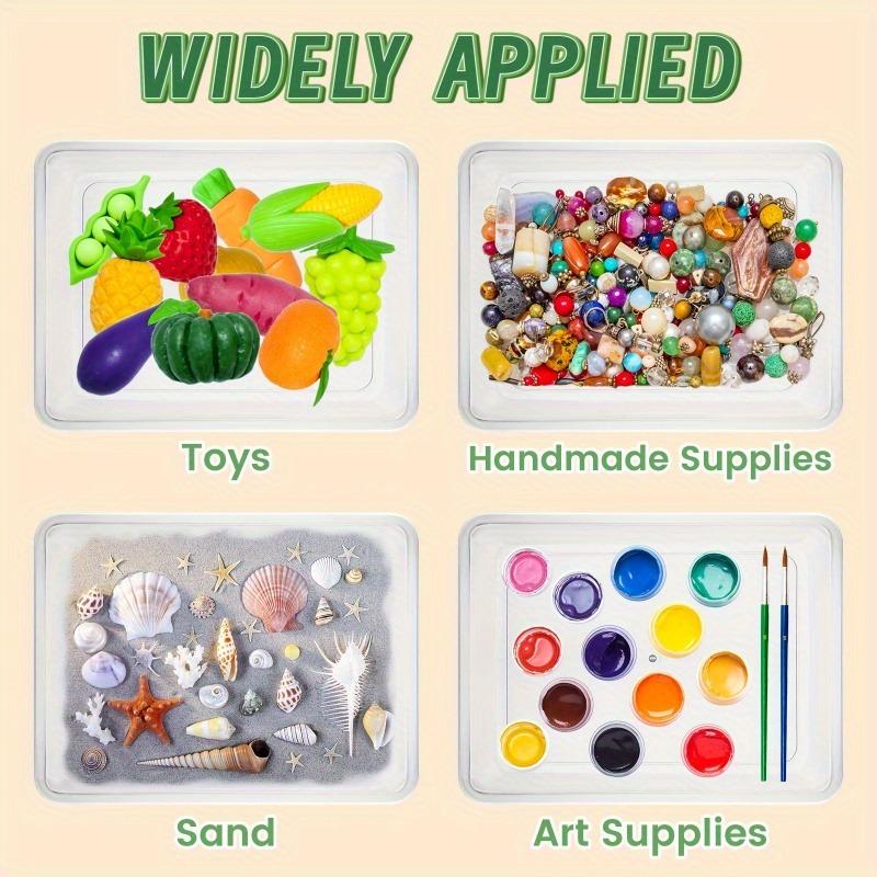 5 szt. Plastikowe tace artystyczne do układania w stos - Wszechstronny organizer na rękodzieło i do przechowywania na projekty DIY, koralikowanie, malowanie - Przezroczysty