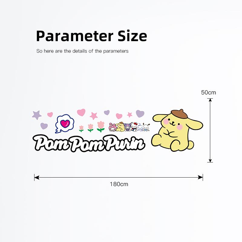 SKCW6 Sanrio Car Body Decoration Stickers Kawaii Cartoon Decal For Hyundai Volkswagen Toyota BMW Honda Jaguar Cadillac Alfa Romeo KIA