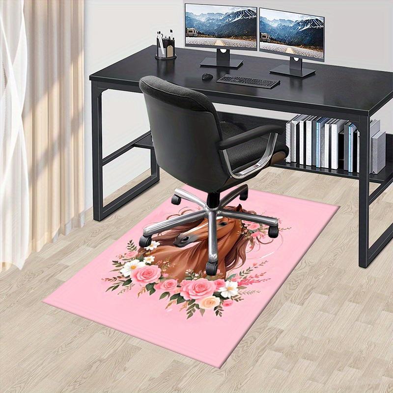 1pc Horse, Floral, Pink Office Carpet Soft Polyester Entrance Carpet Washable Non slip Machine Washa
