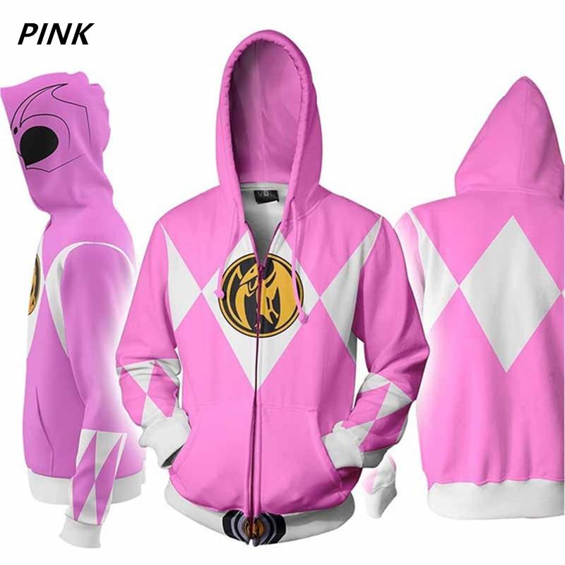 Men Women Sweatshirt Power Rangers Cosplay Hoodie Costume Superhero Cosplay Halloween Party Streetwear Tops