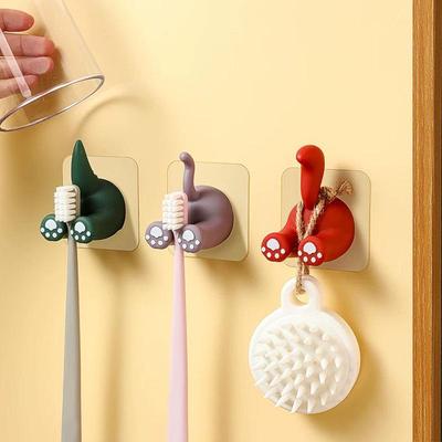 Ganci Adesivi Animali Cartoni Animati Carini per Spazzolini da Denti per Bambini - Senza Tracce, Senza Fori, Supporti da Parete