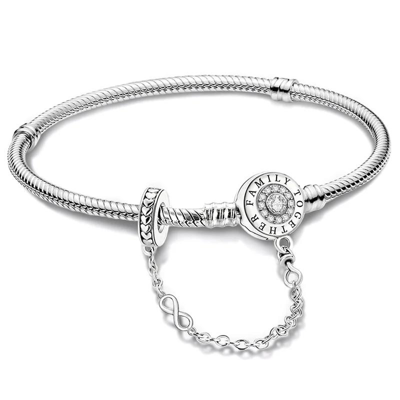 925 Silver Personalized Simple Love Heart Claw Bracelet DIY Bead Making Fit Original Pan Bracelets Fine Jewelry Gift