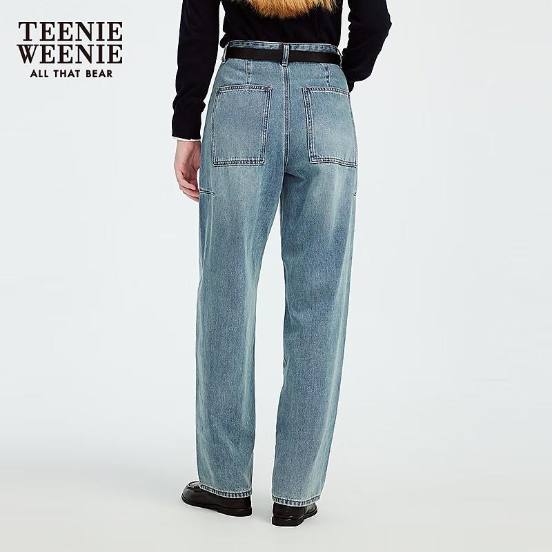 Teenie Weenie Women's Relaxed Embroidered Tapered Jeans