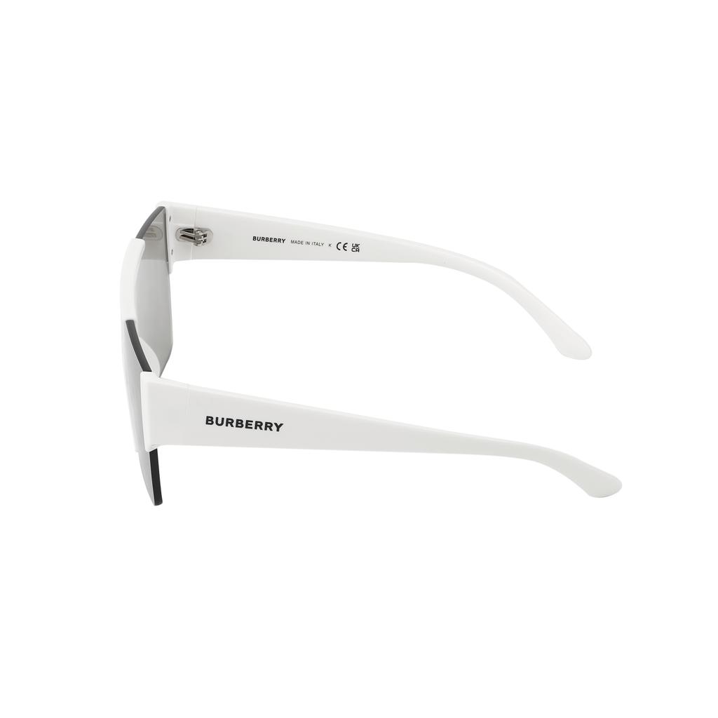 Burberry LOGO Full Print Plate Frame Square Sunglasses Men's Light Silver Grey