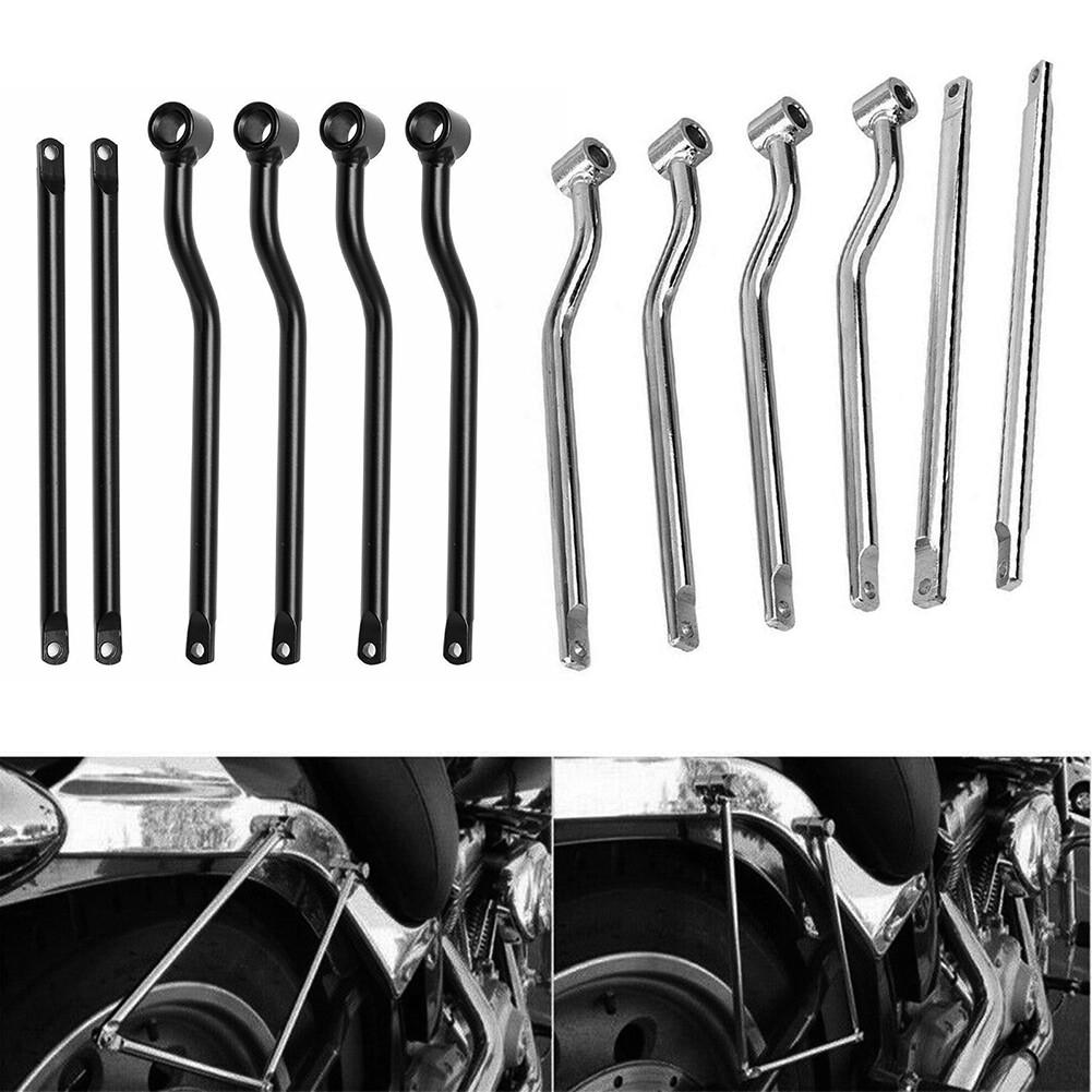 Universal Motorcycle Black Saddle Bag Refit Saddlebag Support Bars Mounts Bracket Side Luggage For Harley