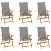 Day and Night - Day and Night Garden Chairs 6 Pcs Solid Teak Wood Gray Cushions
