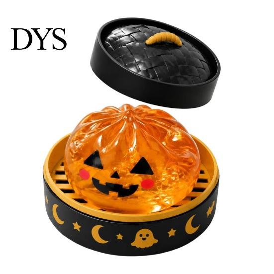 Mini Steamer Pretend Play Set Ghost Dumpling Stress Ball with Steamer, Maltose Slow Rising Squeeze Toy, Interactive Food Shape Toys Halloween