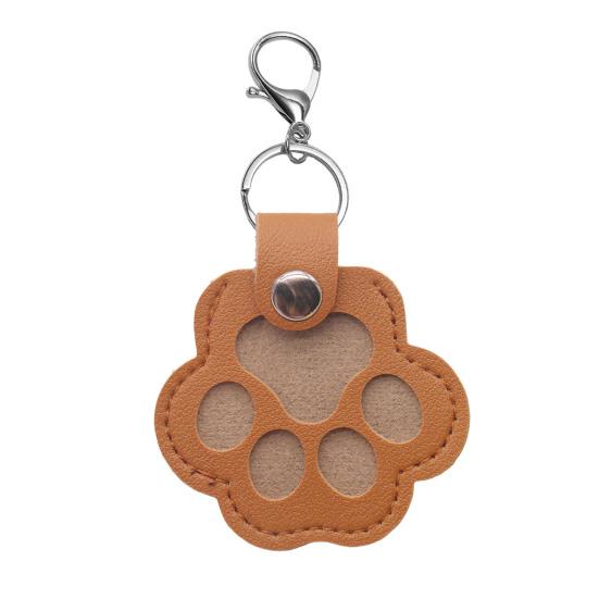 Faux Leather Paw Keychain Pet Hair Keepsake Paw Charm Key Holder Unique Memorial Collection Pet Memorial Gift