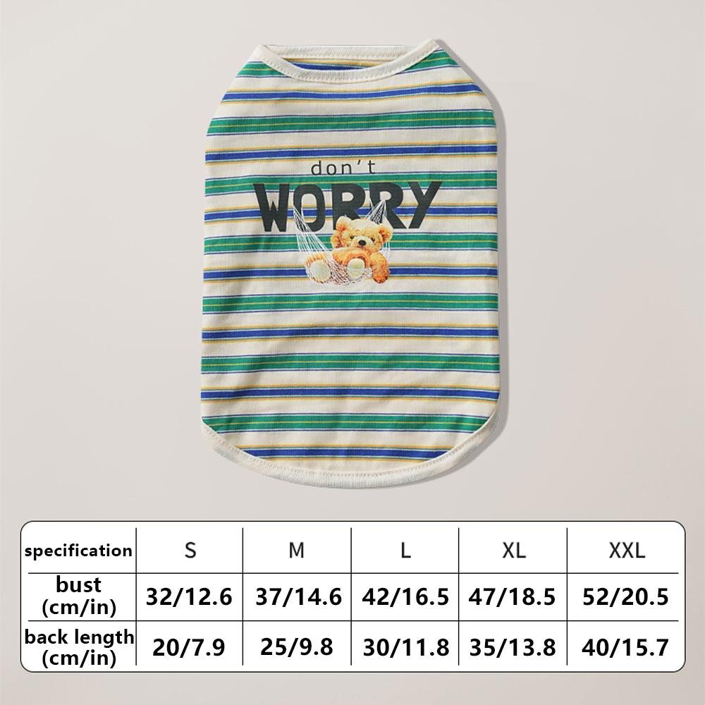Sommer Gestreiftes Hundeshirt Katze Weste Atmungsaktives Haustier T-Shirt Weiche Welpenkleidung Leichtgewichtig Kleine Mittlere Hunde Katzen Kleidung