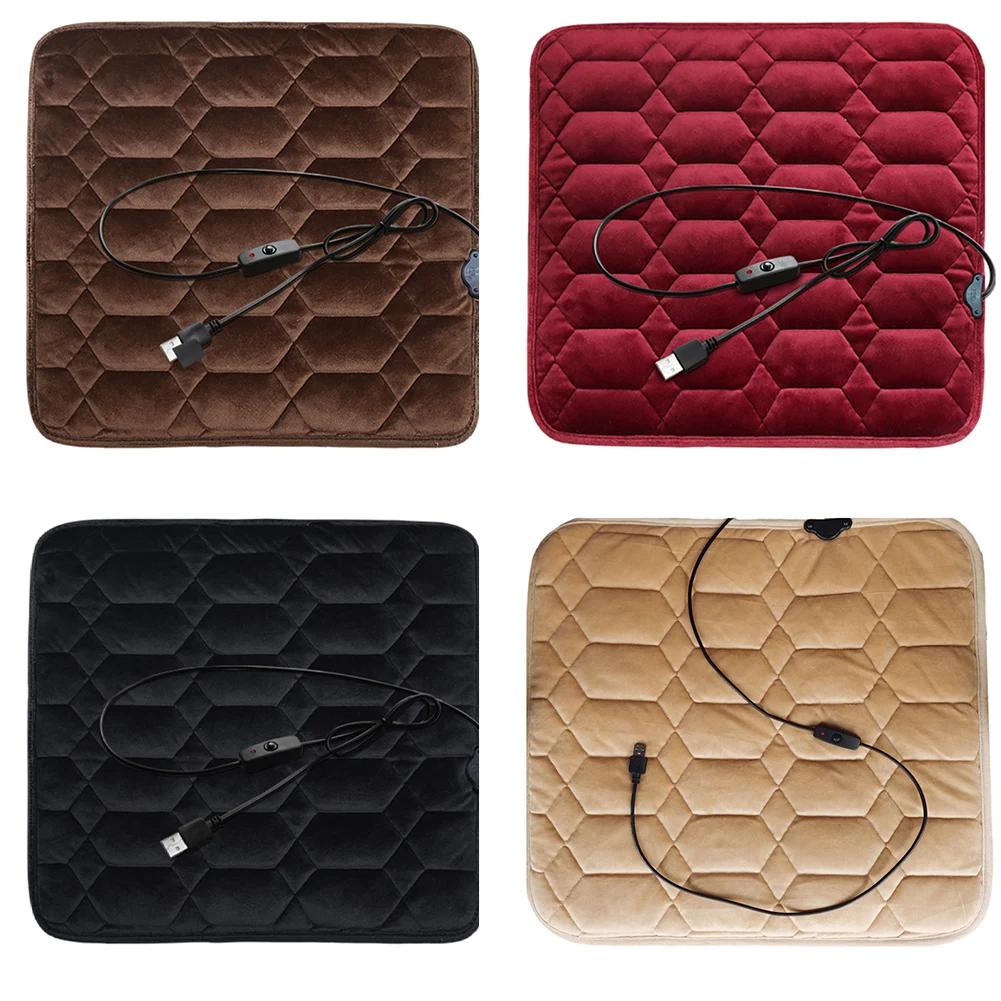 Winter Seat Warmer Cover Quick Heating Winter Household Cushion Anti-Slip Car Heated Seat Pad Soft Fiber USB 5V for Car Styling