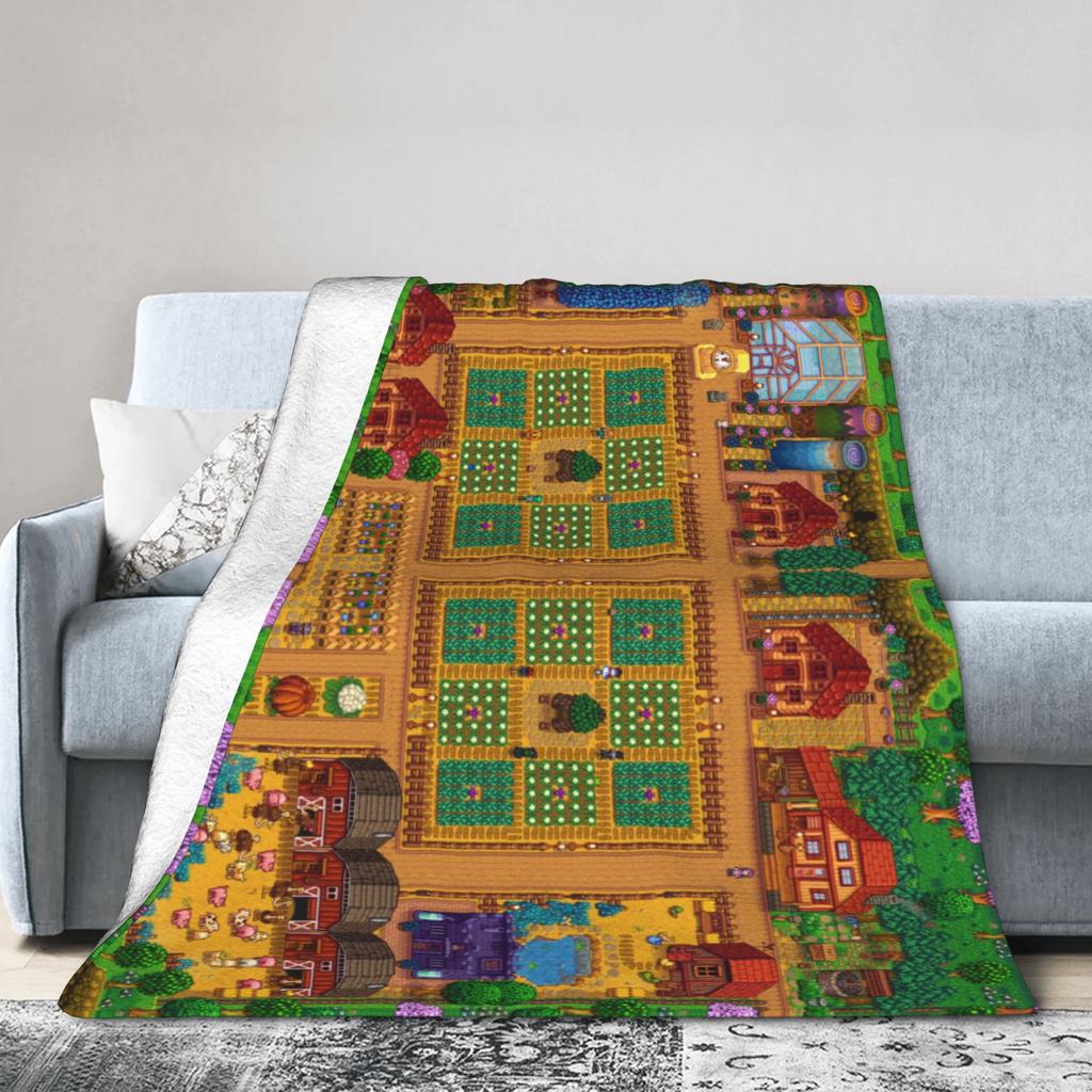 Stardew Valley Greenhouse Flannel Blankets Winter  Soft Throw Blanket for Kids Adult Couch Chair Aesthetic Bedspread Sofa Cover
