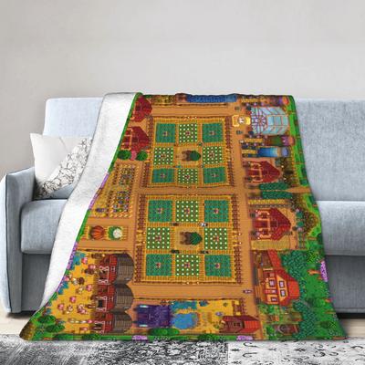 Manta de Peluche de Granja Stardew Valley Niñas Niños Manta de Franela para Sofá Cama Súper Suave Calidad Personalizada Colcha Idea de Regalo