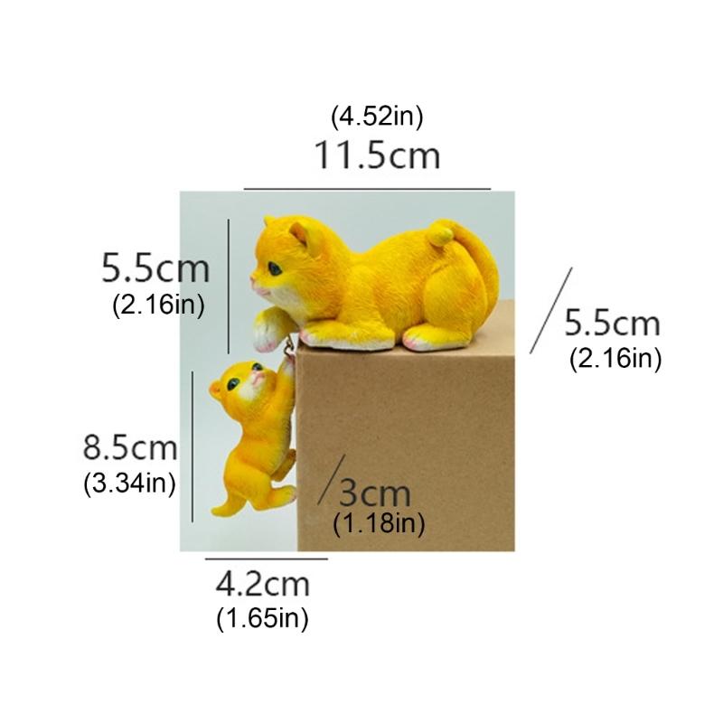 Colorful Mother Kitten Cats Sculpture Resin Hanging Piece Decoration for Outdoor Home Garden and Indoor Space