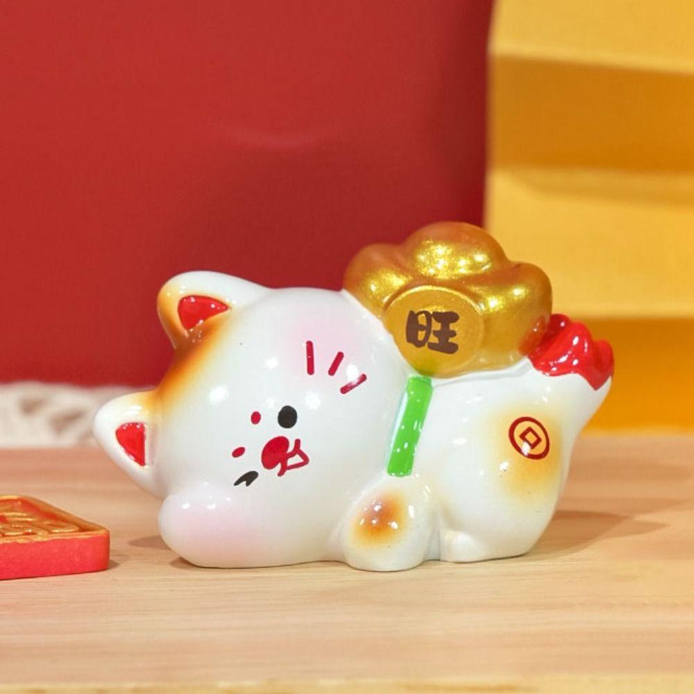 Fortune Chinese Zodiac Figurines Chinese Style Cute Resin Crafts  Home Desktop Decoration