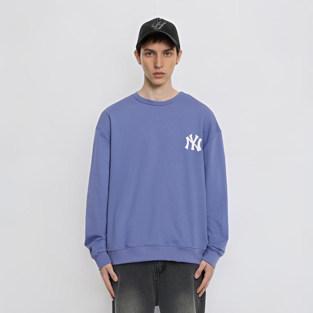 New MLB Simple Logo Overfit Sweatshirts Unisex Blue 31MT21941-50U