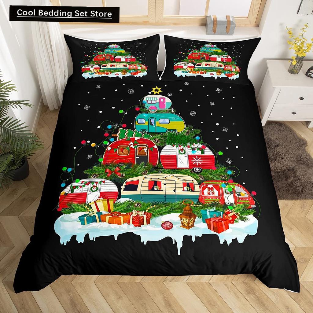 Camping Äventyr Kung Drottning Påslakan Utrustning Yxa Stock Sängkläder Set Lägereld Spade Täcköverdrag Polyester Täckeöverdrag