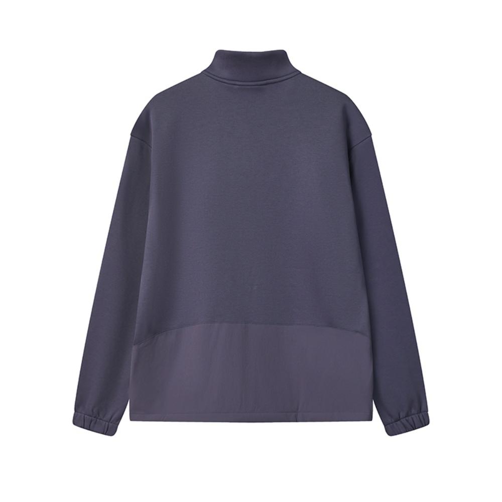 Fila White Fashionable Personality Simple Casual Versatile Loose Fleece Pullover Sweatshirt Men Sweatshirt Purple F11M543215FDP