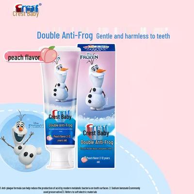 Crest Kids Dual-Action Anti-Cavity Fluoride Toothpaste, Peach - Olaf Edition