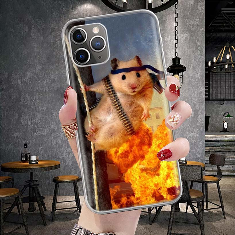 Cute Lovely Pet Hamster Soft Phone Case For IPhone 11 17 Air 16E 16 Pro Max 15 + 14 Plus 13 Mini 12 Apple 7 SE 8 Fundas Coque 11