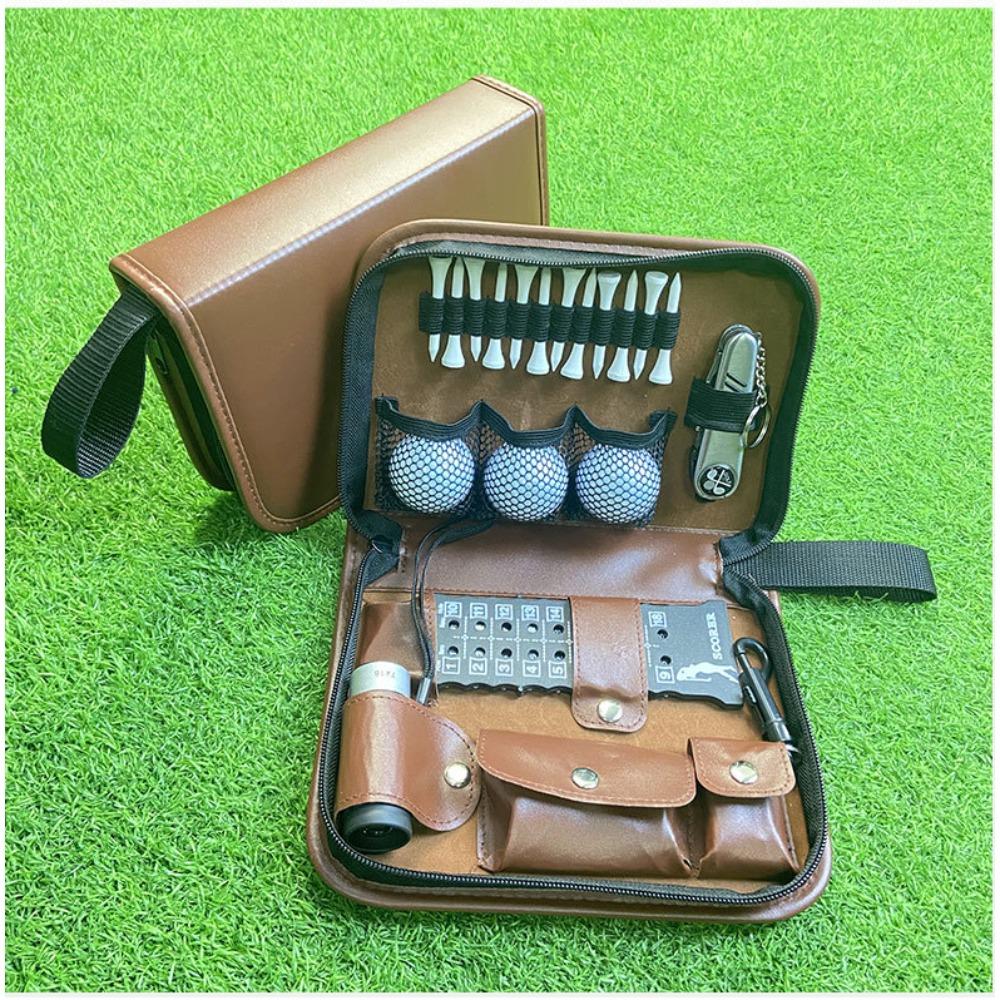 Golf Tool Kit Bag - Large Capacity Leather Organizer, Multi-functional Portable Golf Accessory Case for Travel & Storage