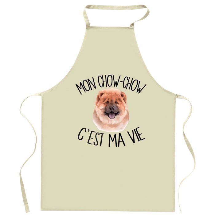 Tablier de cuisine - Planetee 'C'est la vie' - Impression humour - Coton résistant - Fabrication France