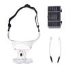 Multi-Lens Head-Mounted LED Magnifier with Eyebrow Tattoo, Eyelash Extensions, and Reading Glasses Features