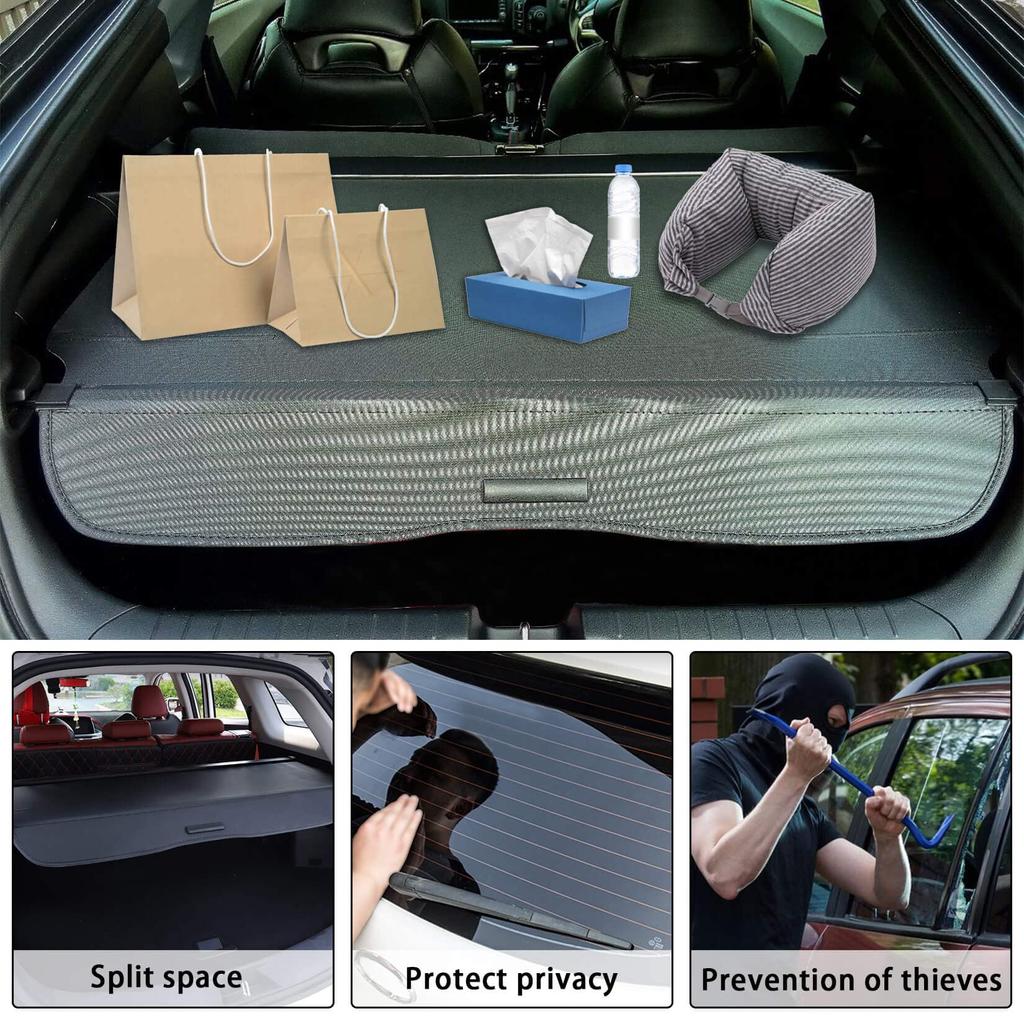 PSLER Car Tonneau Luggage Roll Privacy Custom Interior Truck Compatible with Toyota 2011 2012 2013 2014 2015 2016 Cover, Storage, Shade, Protection,