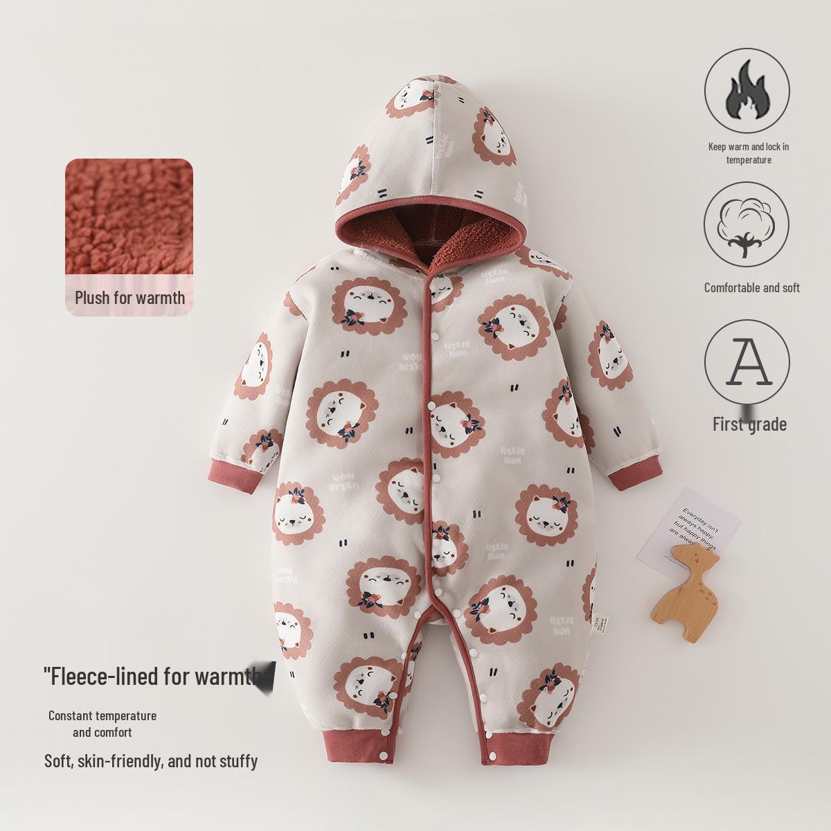 

Fleece-lined Baby Romper for Autumn/Winter | 0-1 Year Warm Outing Crawling Suit by Anyang Baby & Children s Wear 73