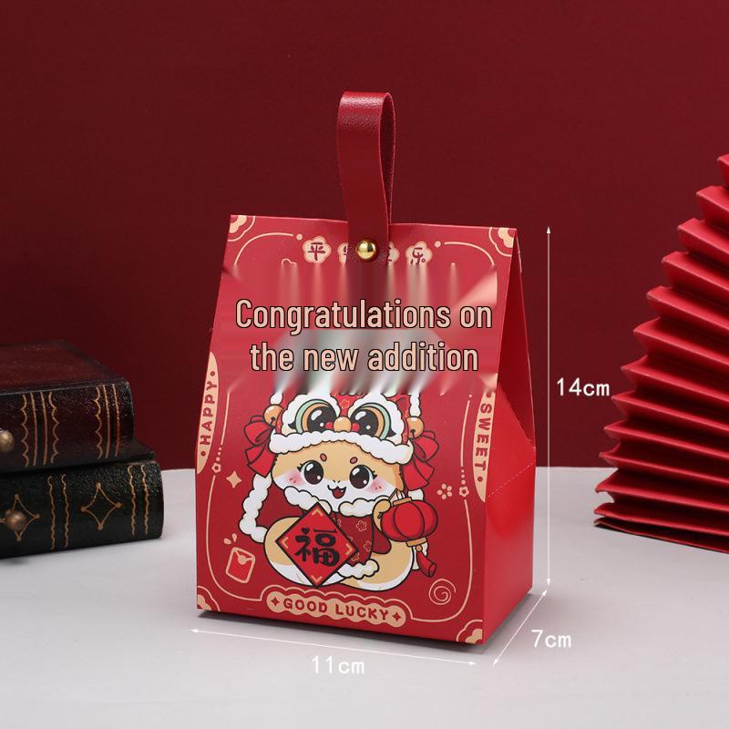 Baby Snake 100 Days Celebration Candy Box - Cute New Family Member Gift for Full Moon Celebration
