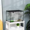 Glass Reptile Terrarium Insect Breeding Tank Vivarium Habitats with Thermometer for Lizards, Horned Frogs, Snakes, Spiders - Large 50 x 30 x 35cm