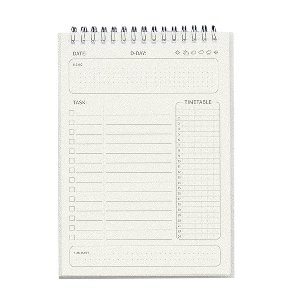 Coil-binding Planner Daily Weekly Planner Notebook Academic Planner 160 Page Double-sided Writable for Daily Journaling