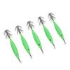 5Pcs 8cm Fishing Lure with Hook Cuttlefish Jig Wood Shrimp Bait for Outdoor Saltwater Freshwater Luminous Green
