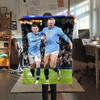 Erling Haaland & Phil Foden Printed Flannel Blanket, soft throw for bedroom sofa, washable, fan merchandise, great gift.