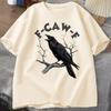 F Caw Funny Crow Tshirt Unisex Women Humor Unhinged Animal T Shirt Vintage Graphic T Shirts Comfortable Male Clothes