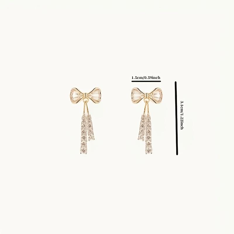 

Соответствуйте ежедневным паве сияющие серьги аксессуары наряды вечеринка сладкий подарок для нее сверкающий дизайн бант синтетический цирконий 1 пара