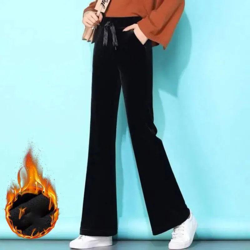 

Женские брюки из золотого вельвета с широкими штанинами, осенние, с высокой посадкой, свободные, повседневные, синие, прямые, женские плюшевые брюки L