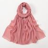 Eșarfe Hijab Simple din Bumbac și Bambus Femei Culoare Solidă Turban Șifonat Margine Îndepărtată Bumbac Moale Hijab Șal Calitate Premium