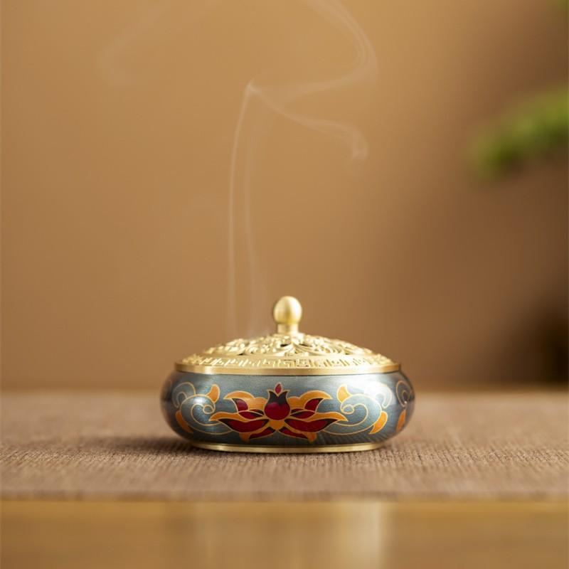 Ceramic Incense Burner with Incense Handmade Smudging Burn Bowl for Stick or Coil Incense Sage Cones Frankincense and Mosquito