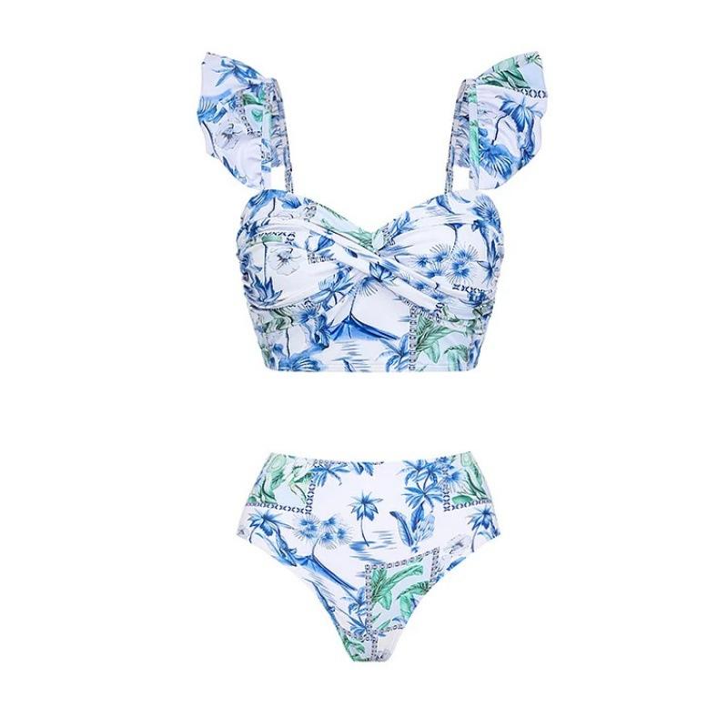 European and American bikini beach vacation print split swimsuit set, Swimsuit Huludao S