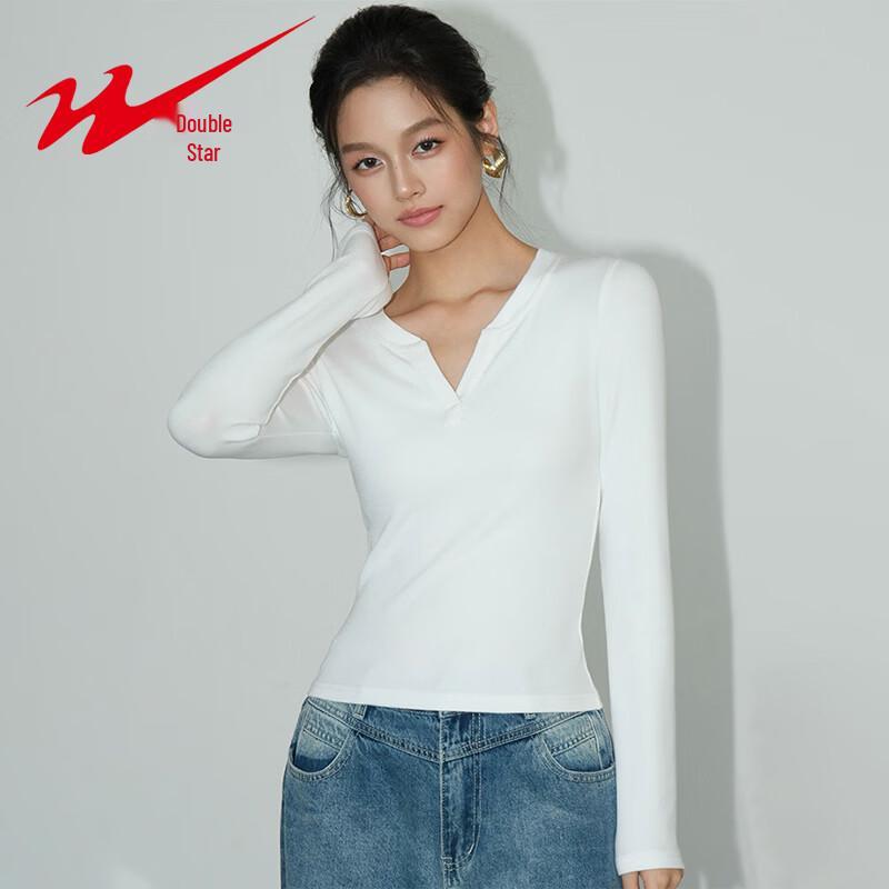 Women s V-Neck Slim Fit Long Sleeve Knit T-Shirt S