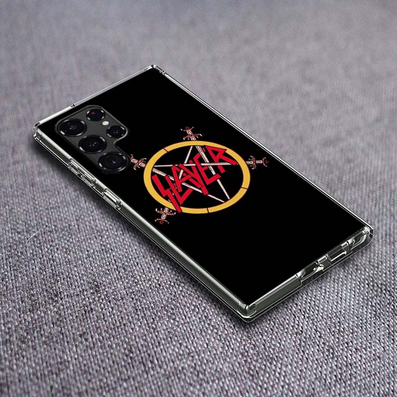 

Slayer Heavy Metal Rock Band Clear Phone Case for Samsung Galaxy S24 S23 S21 Plus S20 FE S22 S26 Ultra S25 Edge TPU Capa Cases C Samsung S25 Plus