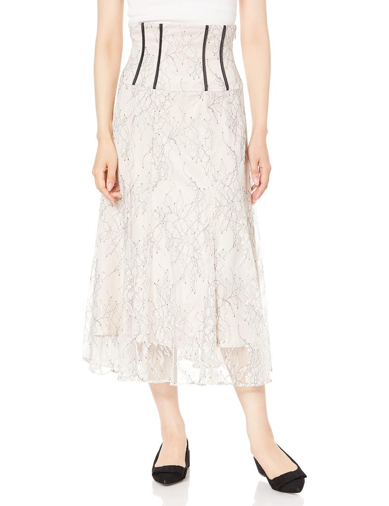 Jill by Jill Stuart Women's Ecru Skirt with Lace Trim, Size M
