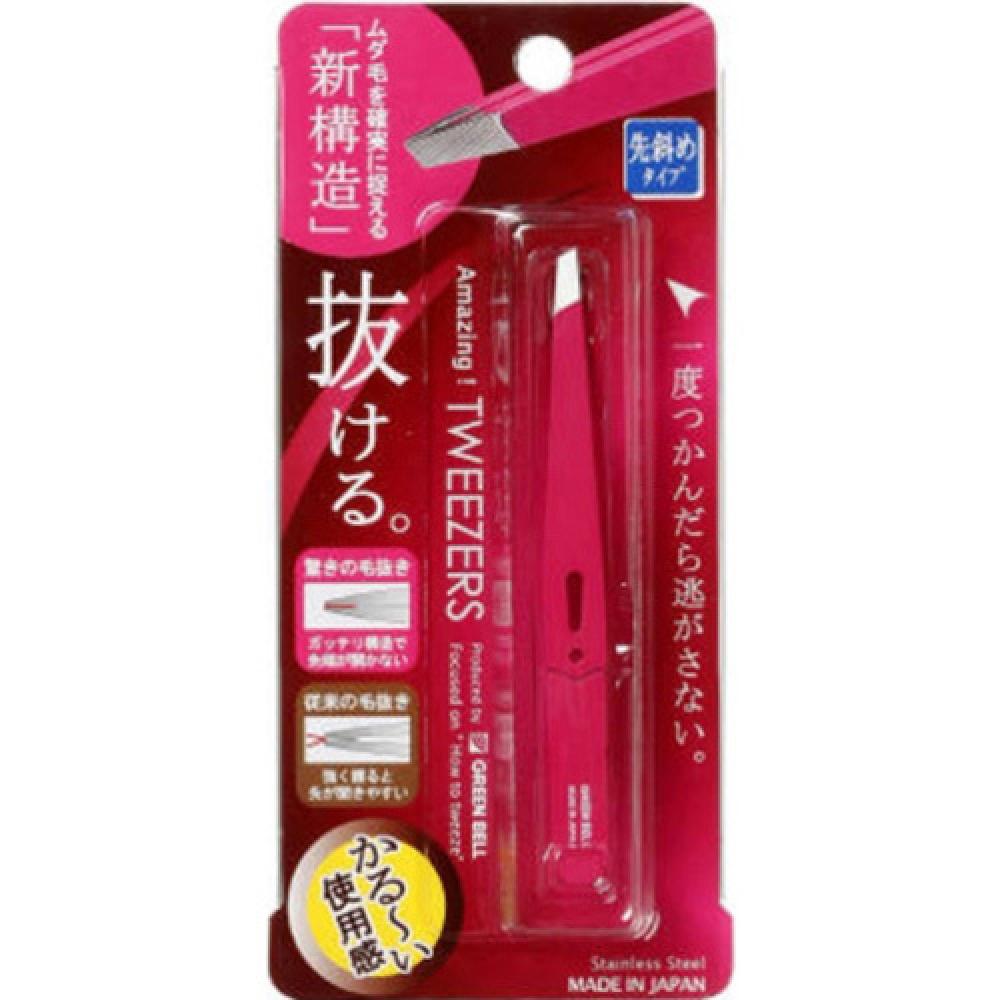 

Необычный кончик пинцета, угловатого типа, розовый.