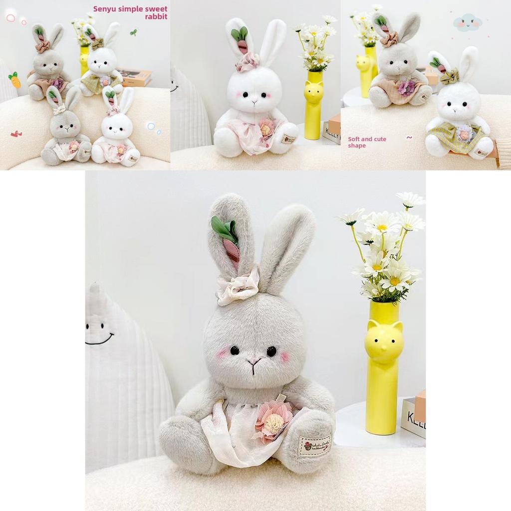Bunny Plush Toy With Pink Dress Soft Rabbit Stuffed Animal For Kids Gift