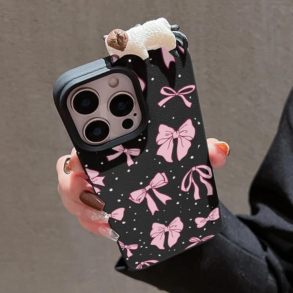 Luxury Bow 3D Cute Cat Phone Case For iPhone 17 16 15 14 13 12 11 Pro Max X XS XR 17 Air 16 Plus 13 15 Shockproof Soft TPU Cover