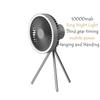 10000mAh Smart Camping Fan Rechargeable Desktop Portable Wireless Ceiling Electric Fan with Power Bank LED Lighting Tripod Amagi
