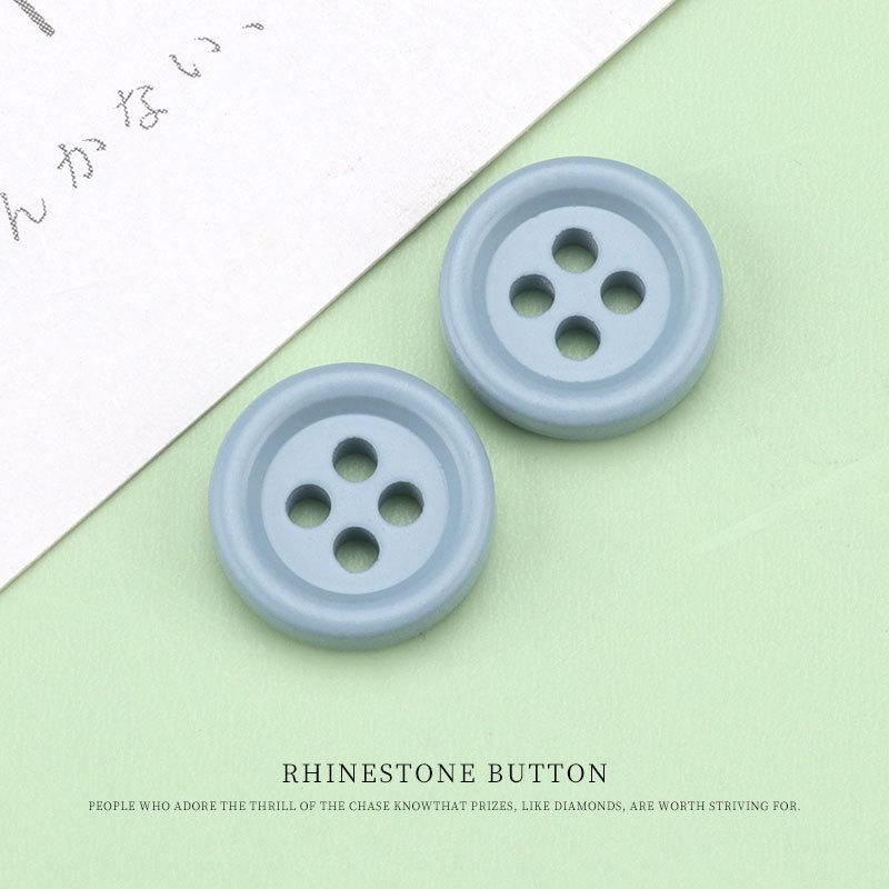 5pcs Color Round Edge Four Eyes Resin Buttons Buttons Shirt Accessories Women'S Shirts Versatile Clothes Decorative Buttons Small Buttons