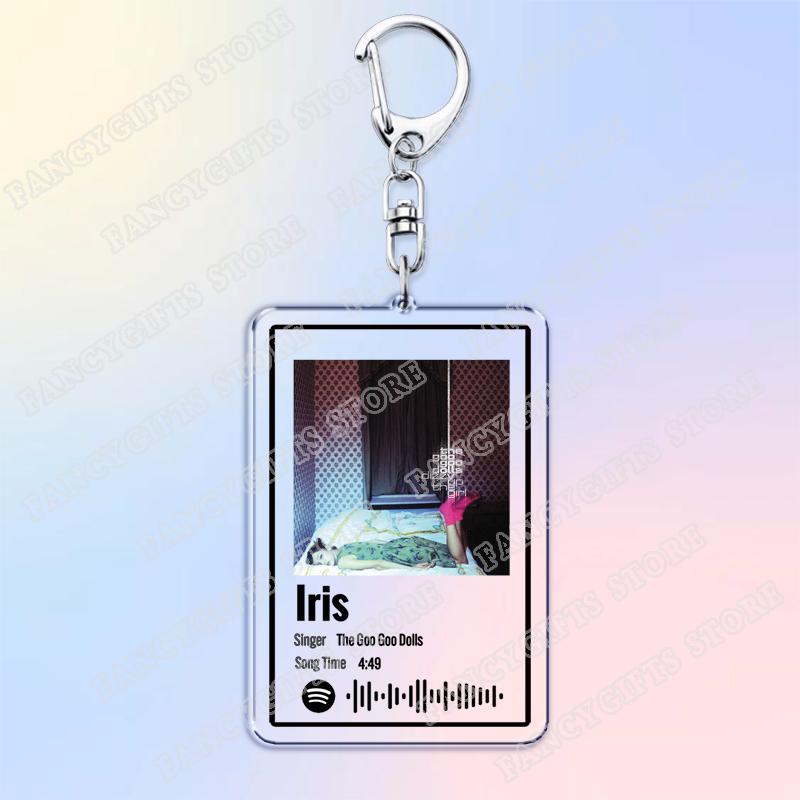 

Popular Band Music Keychains Iris Slide Name Sympathy Black Balloon Songs Keyings Jewelry Fans Friends Jewelry Birthday Gifts ирис